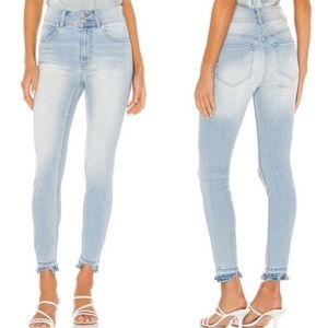 Free People Wild Child Skinny Jeans‎ Havana Blue Light Wash High Rise Size 29/8